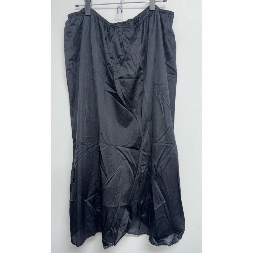 VTG Velrose Slip Womens Plus 5X Black  Nylon 35" Coquette Old Money Soft Girl